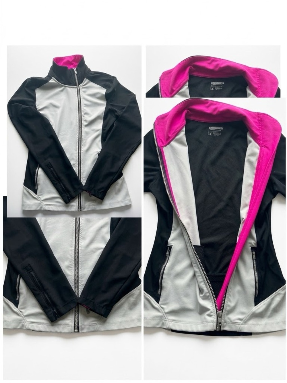 Layer 8 Performance Track Jacket Colourblock Grey Black Pink Women’s Small
